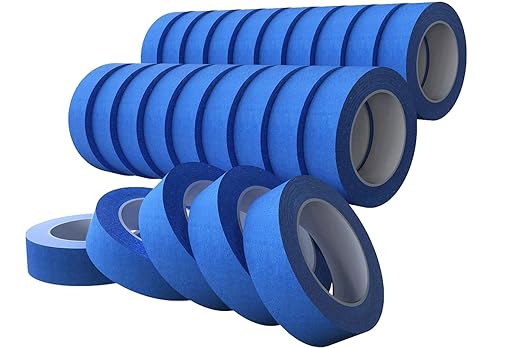 SWRT Blue Painter's Tape 1 Inch x 55 Yards x 24 Rolls (1320 Yards Total) – Upgraded Adhesive Masking Tape, Multi-Surface, Clean Removal, No Residue, for Walls, Trim, DIY, Crafts & Painting Projects