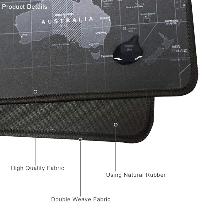 Large Gaming Mouse Pad/Mat with Smooth Surface and Stitched Edges Non-Slip Rubber Base Extended Game Mouse Mat|27.5" x 11.8" x 0.1" (Map(70 * 30 * 0.3cm))