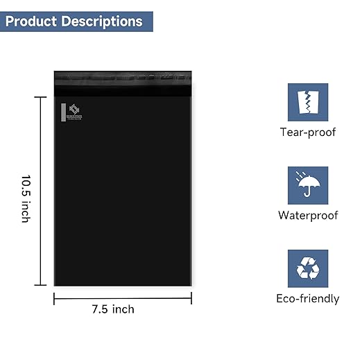 KKBESTPACK 7.5X10.5 100 PCS Poly Mailers Shipping Bags for Small Business – Self Sealing Package Envelopes
