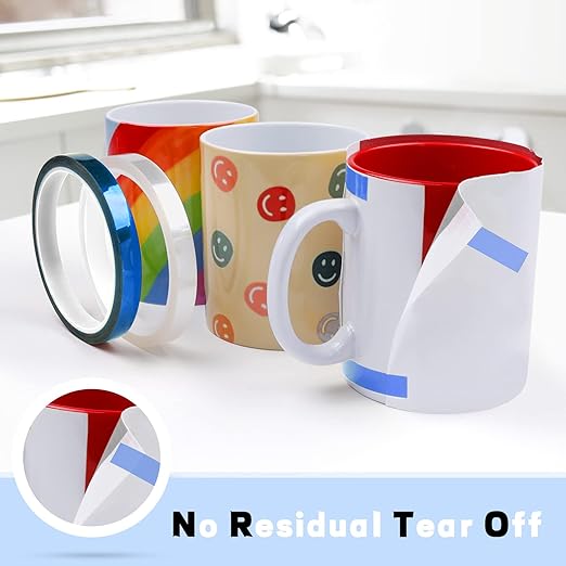 HTVRONT Heat Tape for Sublimation - Resistant 2 Rolls 20mm x 33m Tape, No Residue Transfer Blanks Tumblers Mugs Fabrics Press Thermal Blue