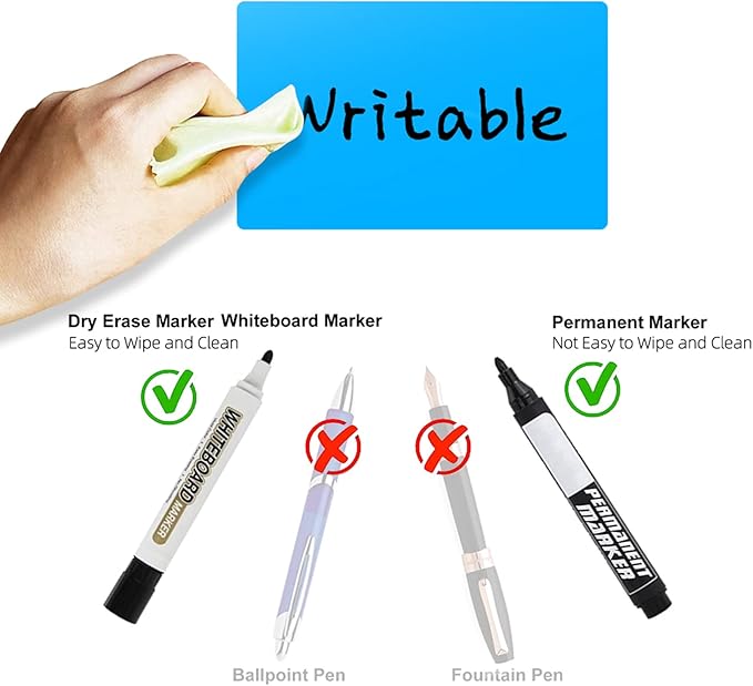 Rectangle Labels Sticker 3×5 Inch Vinyl Floor Stickers Color Coding Name Tags Roll Removable 200 PCS, Fluorescent Blue