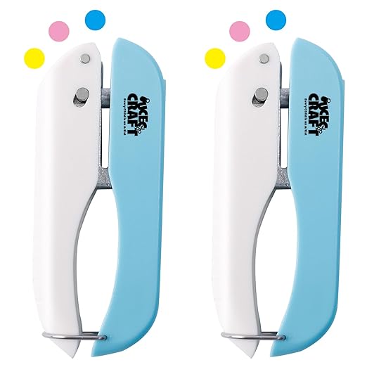 UCEC Handheld Hole Paper Punch, 1/4 Single Hole Punch One-Hole Punch, Small Hole Puncher for DIY Scrapbook Craft Paper Tags Clothing Ticket Tool (2 Pack)