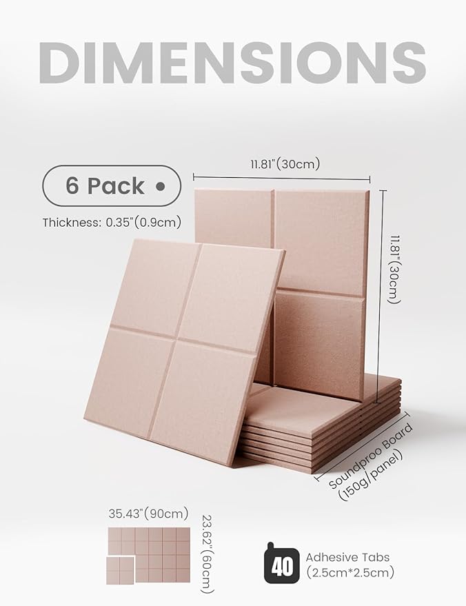 Large Felt Bulletin Board 36" x 24"Cork Board Alternative-6 Pack with 40 Safe Removable Adhesive Tabs, Cork Boards for Walls Cork Board for Home Office Classroom Pin Board-Coral