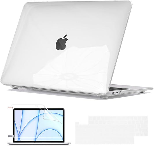 Compatible with MacBook Pro 13 inch Case for Touch Bar 2022-2016 M2 M1 A2338 A2289 A2251 A1706 A1989 A2159 Cover, Plastic Hard Shell Case Keyboard Cover Screen Film Dust Plug, Crystal Clear