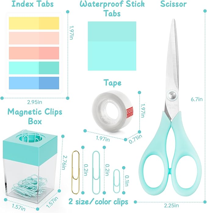 Teal Office Supplies, Teal Office Supplies and Accessories, Mint Green Stapler and Tape Dispenser Set for Women, Green Office Desk Accessories, Office Gift for Women, Office Lady, Coworkers