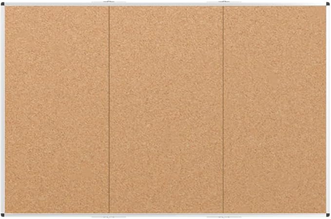 VIZ-PRO 96" x 48" Large Cork Bulletin Board, Foldable & Wall-Mounted Notice Pin Board with Silver Aluminum Frame, for School Home Office - 8' x 4' Corkboard