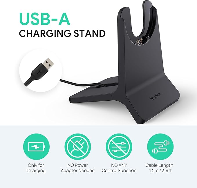 Yealink BH70 Dual Wireless Headset with Mic for Work, Bluetooth Headphone with Teams Certification, up to 35h Talk Time, 147g All-Day Wearing Comfort, Include USB-C/A Dongle & BHC70 Charging Stand