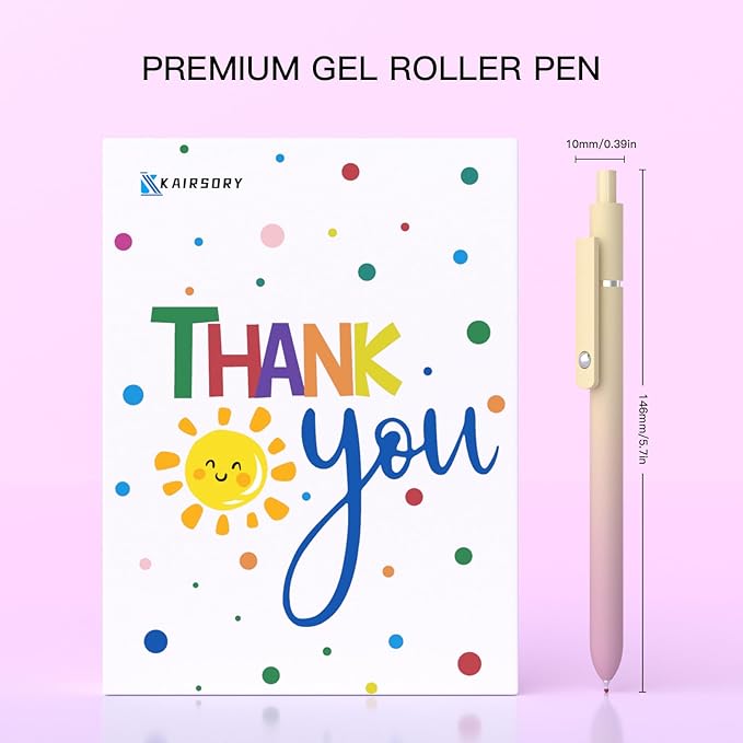 Teen girl gifts,0.5mm Fine Point Black Gel Pens,Birthday Gifts for Women,High-End Series Aesthetic Pens for Journaling Note Taking, cute pens for women(10 Pcs Black Ink-Gradient shaft pen)