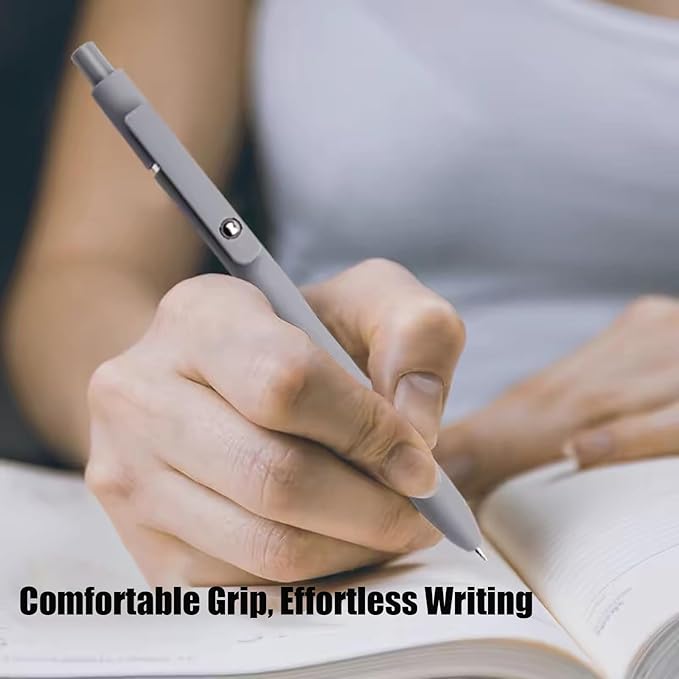 10Pcs Gel Pens, 0.5mm Black Ink Pens Retractable Fine Point Smooth Writing, Aesthetic Office School Supplies, Desk Accessories Nursing Pen for Journaling Note Taking, Gifts for Women Men (Morandi B)