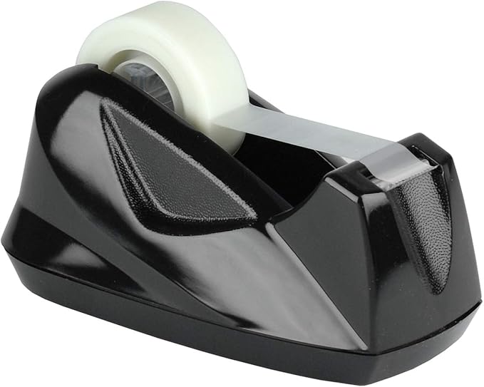 Acrimet Premium Desktop Tape Dispenser, Plastic, Non-Skid Base (Heavy Duty) (Black Color)