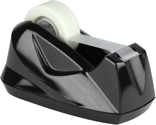 Acrimet Premium Desktop Tape Dispenser, Plastic, Non-Skid Base (Heavy Duty) (Black Color)