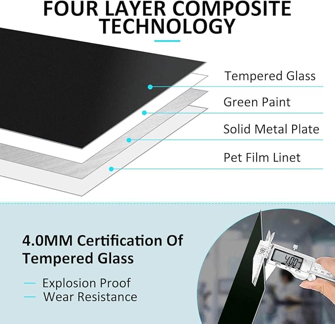 Magnetic Black Glass Dry Erase Board, 72" x 43" ZHIDIAN 2-in-1 Ultra-Large Splicing Black Glass Whiteboard for Wall, Home Office Frameless Glass Blackboard