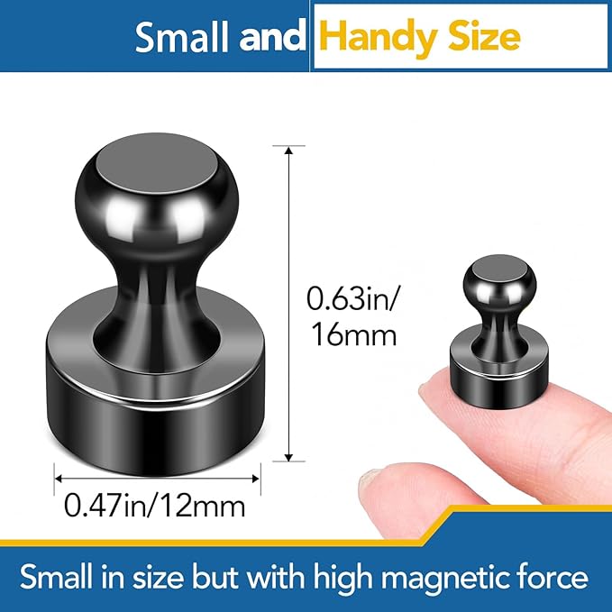 LOVIMAG Fridge Magnets, 18 Pcs Small Neodymium Magnets for Refrigerator，Whiteboard Magnets for Office，Push Pins Magnets with Epoxy Coating for Cruise, Cruise Door Magnets for Decorations