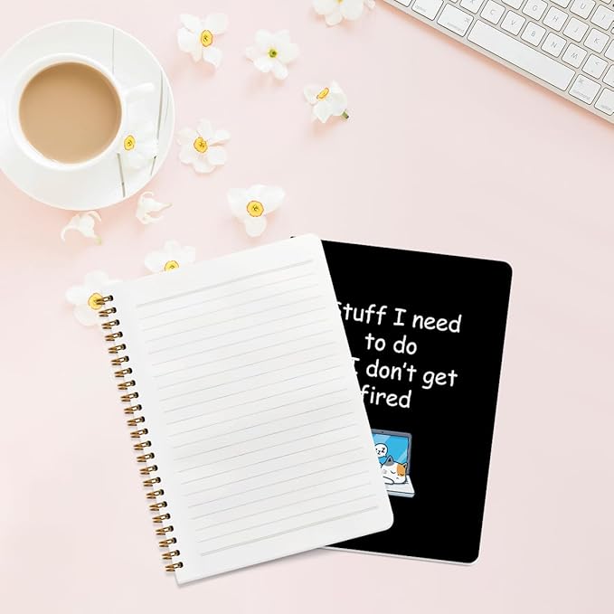 2 Pcs Cat Notebook, Cute Cats Gifts Spiral Notebook College Ruled, Journaling Notebooks for Work, Note Books Home College Office Supplies Cat Themed Gifts for Girls Teens Colleagues