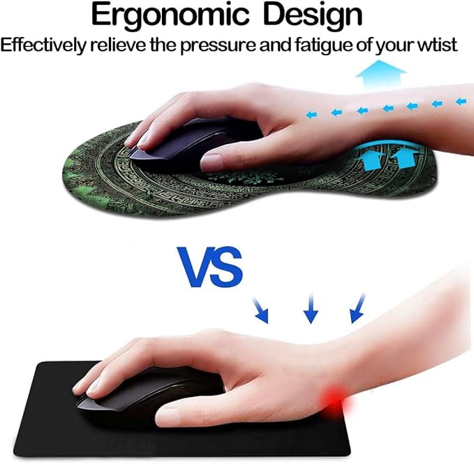 Ergonomic Mouse Pad with Wrist Support,Mouse Pad with Wrist Rest and Coaster Set,Office Supplies Non-Slip Mouse Pads for Desk, Non-Slip Comfortable,Rug