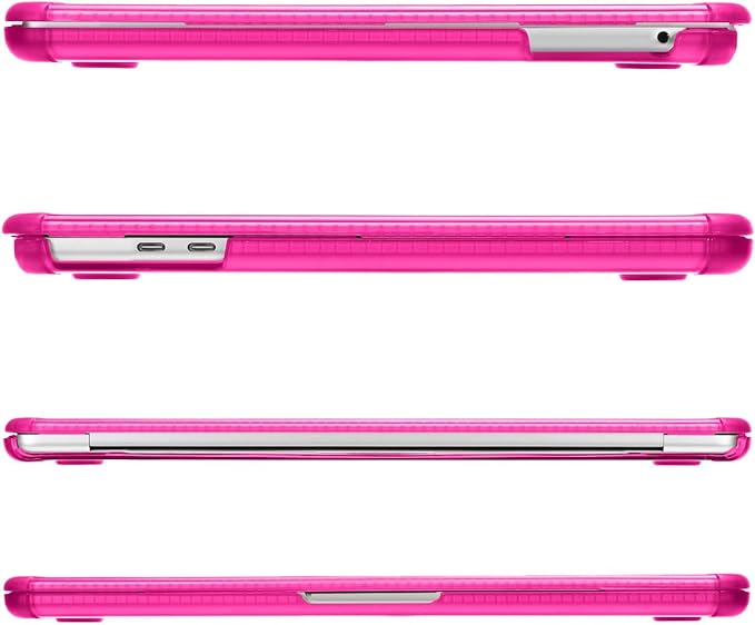 MOSISO Compatible with MacBook Pro 13 inch Case M2 2025-2016 A2338 M1 A2251 A2289 A2159 A1989 A1708 A1706, Anti-Cracking Heavy Duty Plastic TPU Bumper Hard Case&Keyboard Skin&Screen Film, Bright Rose