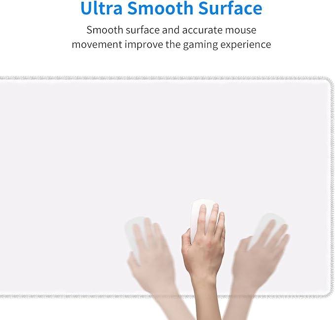 Grey White XL Extended Large Gaming Mouse Pad 31.5"x11.8" Non-Slip Rubber with Stitched Edges, Extra Long Desk Mat Computer Laptop Writing Mat for Desktop Office Home