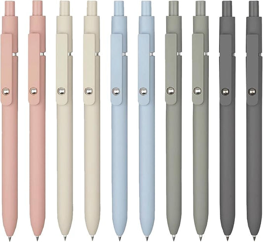 VICO Gel Pens, 10 Pack 0.5mm Black Ink - Quick-Dry Fine Point Pens, Cute Aesthetic High-End Design for Smooth Writing, Journaling, School, Office, Gifts for Women & Men