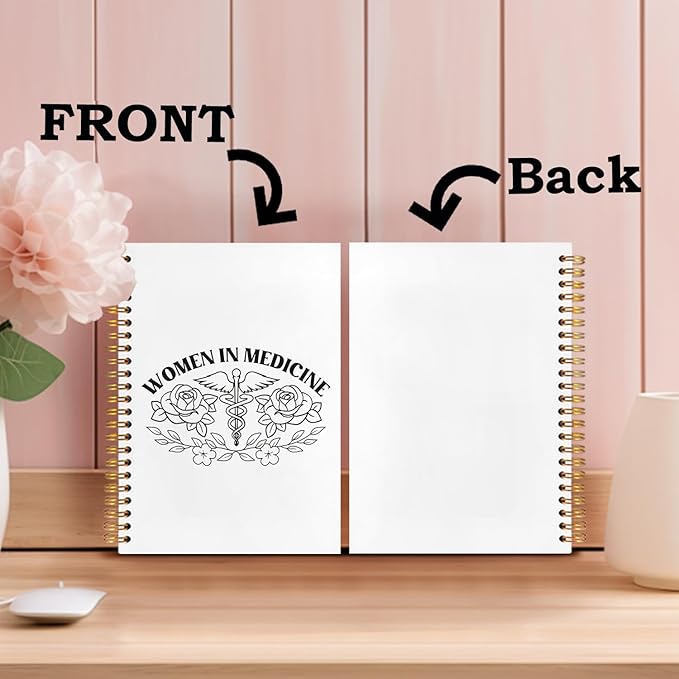 SNNDER Female Nurse Doctor Notebook Journal, Medical Journal, Female Doctor Gifts, Nurse Gifts for Women, Women in Medicine Hardcover Spiral Notebook 5.5x8.3 Inch