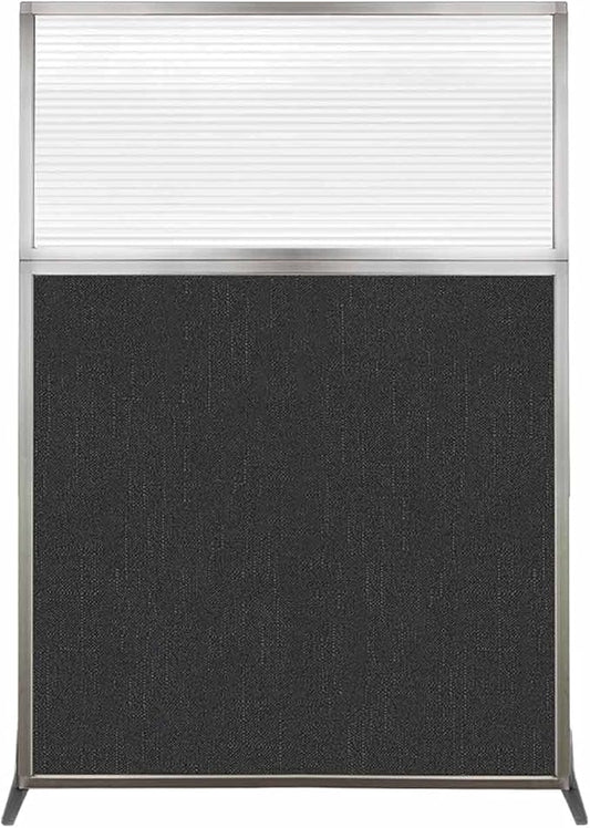 Versare Hush Screen Portable Room Divider | Workstation Wall Divider | Freestanding Privacy Hush Panels | Clear Fluted Windows | Fabric Office Divider Screen | Great for Room Separation