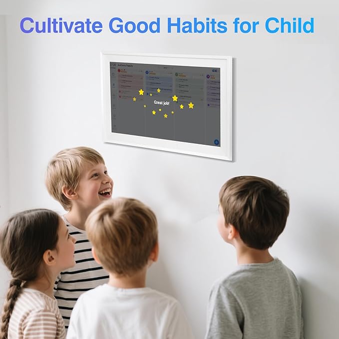 Digital Calendar 15.6 inch Wall Calendar Planner with Touch Screen, Electronic Calendars for Family Organizer, Smart Chore Chart Sync with Phone by App for Meal Planner, Photo Share Stand & Wall Mount