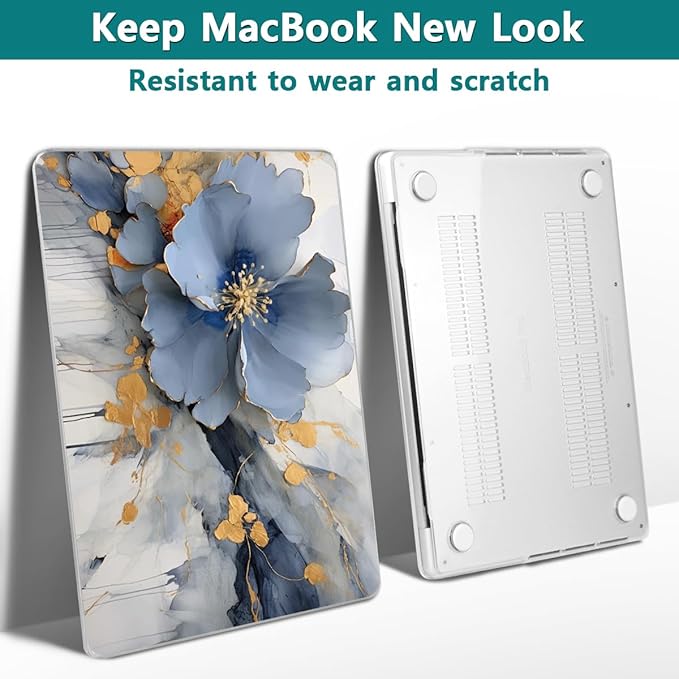 Teryeefi 3D Print Hard Shell Case Compatible with MacBook Pro 16 inch, M4 M3 M2 M1 Chip Pro Max 2025 2024-2021,fits Model A3403 A3186 A2991 A2780 A2485 with Type C Adapter & Keyboard Skin,Art Floral