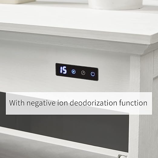 OLD CAPTAIN Tilt-Out Laundry Sorter Cabinet/Wooden Tilt Out Trash Cabinet, with Negative ion and deodorizing Function to Ensure The Cleanliness of The Kitchen Trash can(White)…