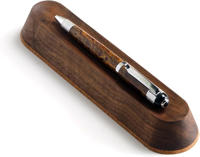 Wood Pen Tray – Handmade Walnut Desk Organizer, Minimalist Pen Holder for Office, Home, Gift (MODEL-2-WALNUT)