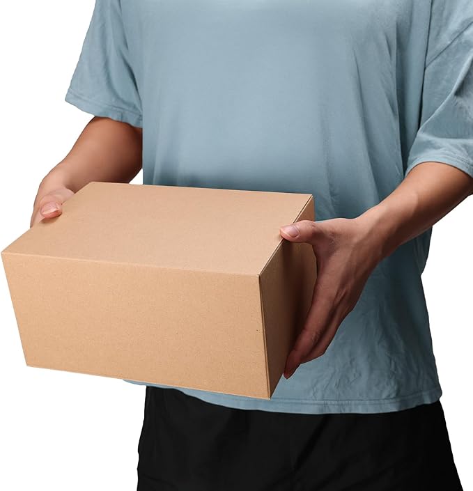 10x7x5 Shipping Boxes Set of 40, Brown Kraft Corrugated Cardboard Boxes Mailers for Packaging, Big Moving Box(25.4x17.8x12.7 cm)