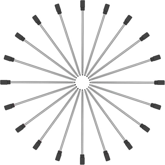 YOUMI Refill 2.75" (20pcs) replaceable ballpoint pen refill, Black ink 1mm midpoint metal refill (Black refill)