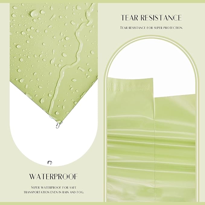 Metronic Large Poly Mailers 19x24 500 Pcs, Waterproof Shipping Bags for Clothing, Strong Adhensive Mailers Bags, Shipping Envelopes for Small Business, Tear-resistant Mailing Bags in Avocado Green