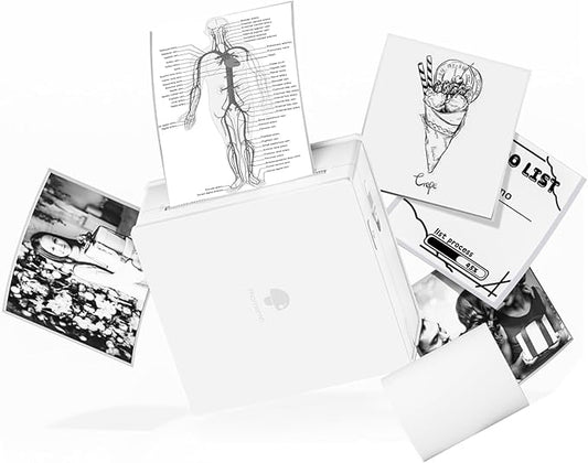 Phomemo Mini Sticker Printer- Mini Printer Sticker Maker Machine M02, Print Pods Suitable for Creative DIY, Diaries, Photos, Study Notes, Portable Thermal Inkless Label Maker for Home/Travel, White