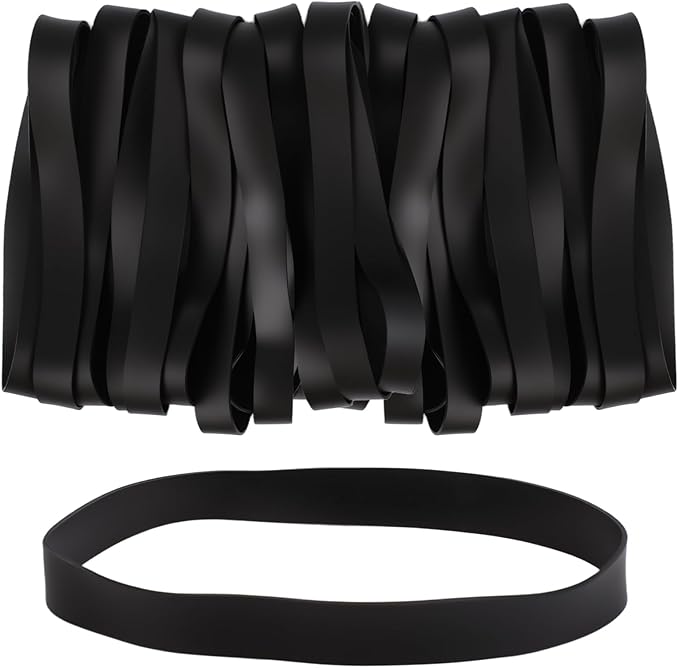 Large Rubber Bands Heavy Duty, 22 Pcs Size 107 Black Rubber Bands, Elastic Bands Suitable for Office Supplies and Trash Cans.