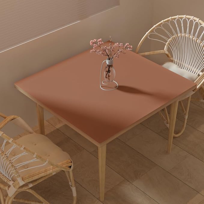 Table Pad - Used for Square Table Waterproof and Easy to Clean Good Flatness Easy to Used for Dining Table(Brown+Gray 46x46)