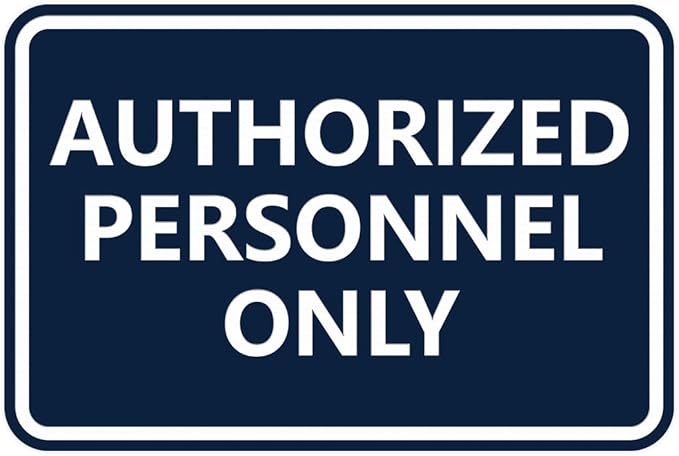 Signs ByLITA Classic Framed Authorized Personnel Only Sign (Navy Blue/White) - Small 5 Pack