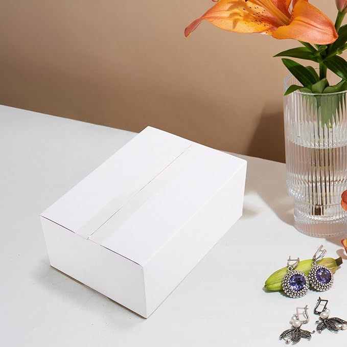 10x7x4 Shipping Boxes Set of 40, 3 Layers E Watts White Corrugated Cardboard Small Business Packing Box for Mailing, Moving