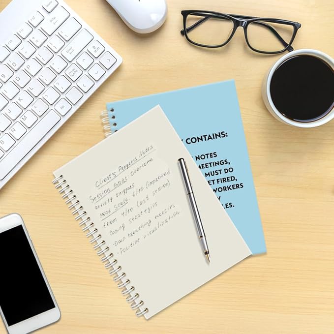 Pointless Notes from Boring Meetings Funny Blue Golden Spiral Notebook, Humorous Office Gifts, Gag Gifts for Coworkers, Funny Office Sarcastic Gifts for Coworkers,Team Members, Employees