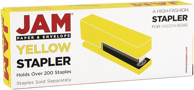 JAM PAPER Modern Desk Stapler - Yellow - Sold Individually