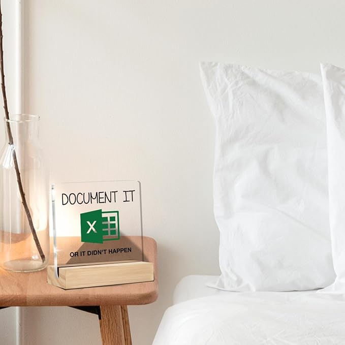 Funny HR Gifts Did You Document It Decor for Work Coworker Gifts for Human Resources Office Desk Decorative Signs Plaques 4 x 4 Inches acrylic