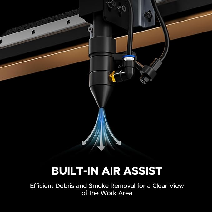 OMTech 90W CO2 Laser Engraver with Water Chiller, 28"x20" Cutting & Engraving Machine with Air Assist, 4-Way Pass, Caster Wheels, RDWorks, for Wood, Glass, Acrylic & More