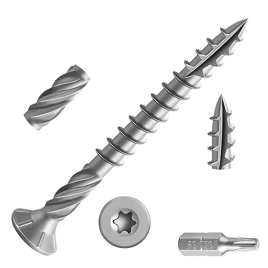 #8 * 2" 304 Stainless Steel Deck Screws, (2610pcs) 15 lbs.Exterior Wood Screws, Rust Resistant epoxy Coated, Bronze, T20 Star Bit