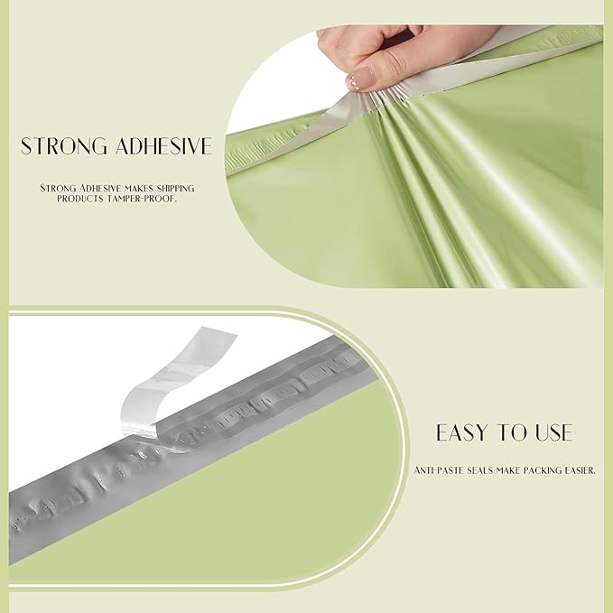 Metronic 300PC Poly Mailers 24x24 Large Shipping Bags for Clothing, Strong Adhensive Mailers Bags for Small Business, Shipping Envelopes, Tear-resistant Mailing Bags in Avocado Green