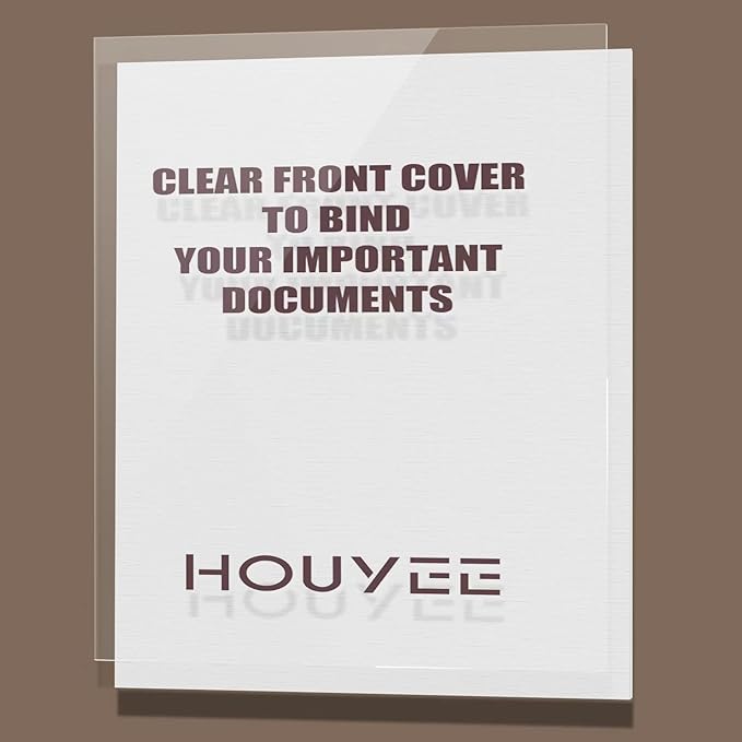 HOUYEE 100 Pack Ultra Clear Binding Presentation Covers, Clear Report Covers, Polythylene Terephthalate,12 Mil,8-1/2 x 11 Inches, Letter Size