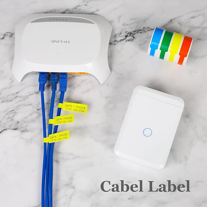 LMASBLTER D110M Label Maker Machine with Tape Portable Bluetooth Sticker Label Printer with Different Fonts Easy to Use Ideal for Home Office Organization Small Business Supplies USB Rechargeable