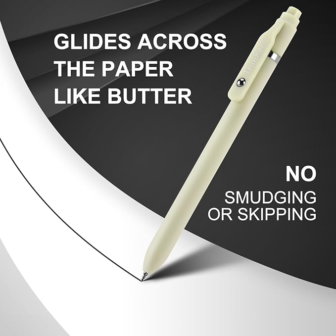 thinkor Gel Pens, 6 Pcs 0.5mm Quick Dry Black Ink Pens Fine Point Smooth Writing Pens, Cute Office School Supplies Gifts for Women (6 Pcs Boho -Black Ink)