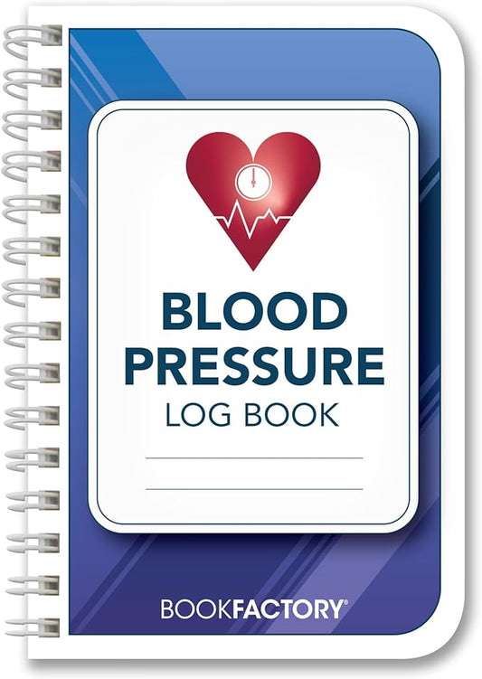 BookFactory Blood Pressure Log Book/Blood Pressure Monitoring Logbook/Personal Medical Tracking Notebook - 104 Pages, 3.5" x 5.5", Wire-O (LOG-104-M3CW-PP(Blood-Pressure))