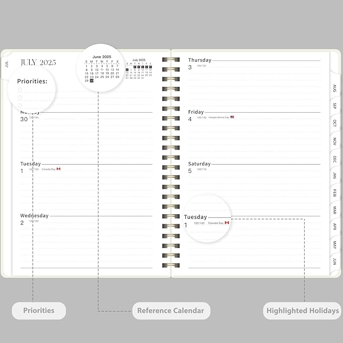 Planner 2025-2026, Weekly and Monthly Calendar Academic Planner (July 2025 - June 2026), Hardcover Teacher School Student Agenda with Tabs, Ideal for School Office Supplies, A5 (6.3" x 8.5")