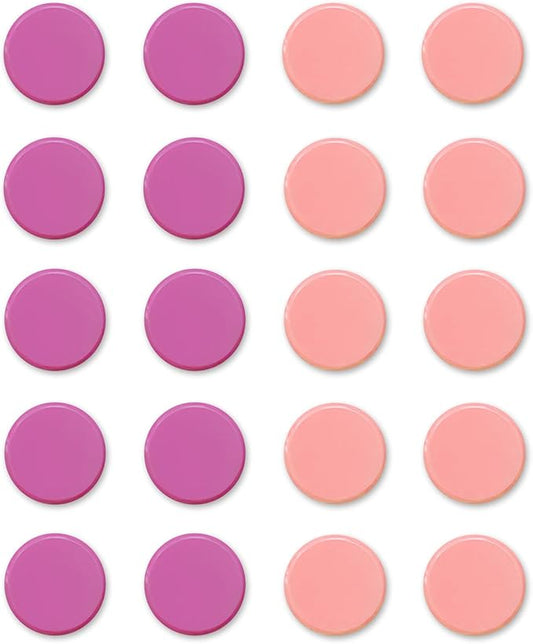 Qualsen Fridge Magnets, 20pcs Mini Cute Magnets for Fridge, Whiteboard, Locker, Kitchen, Office (Pink Tones)