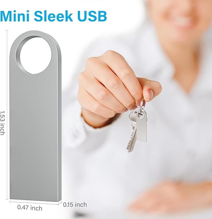 ABLAZE 128MB Flash Drive 20 Pack, Metal USB 2.0 Thumb Drives with Keychains USB Sticks Pendrives (Sliver)