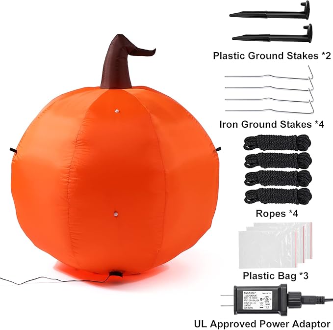 Sizonjoy 4 Ft Halloween Blow up Inflatable Pumpkin Decoration-Lighted Halloween Inflatables Outdoor for Home Yard Garden Indoor and Outdoor Halloween Decoration
